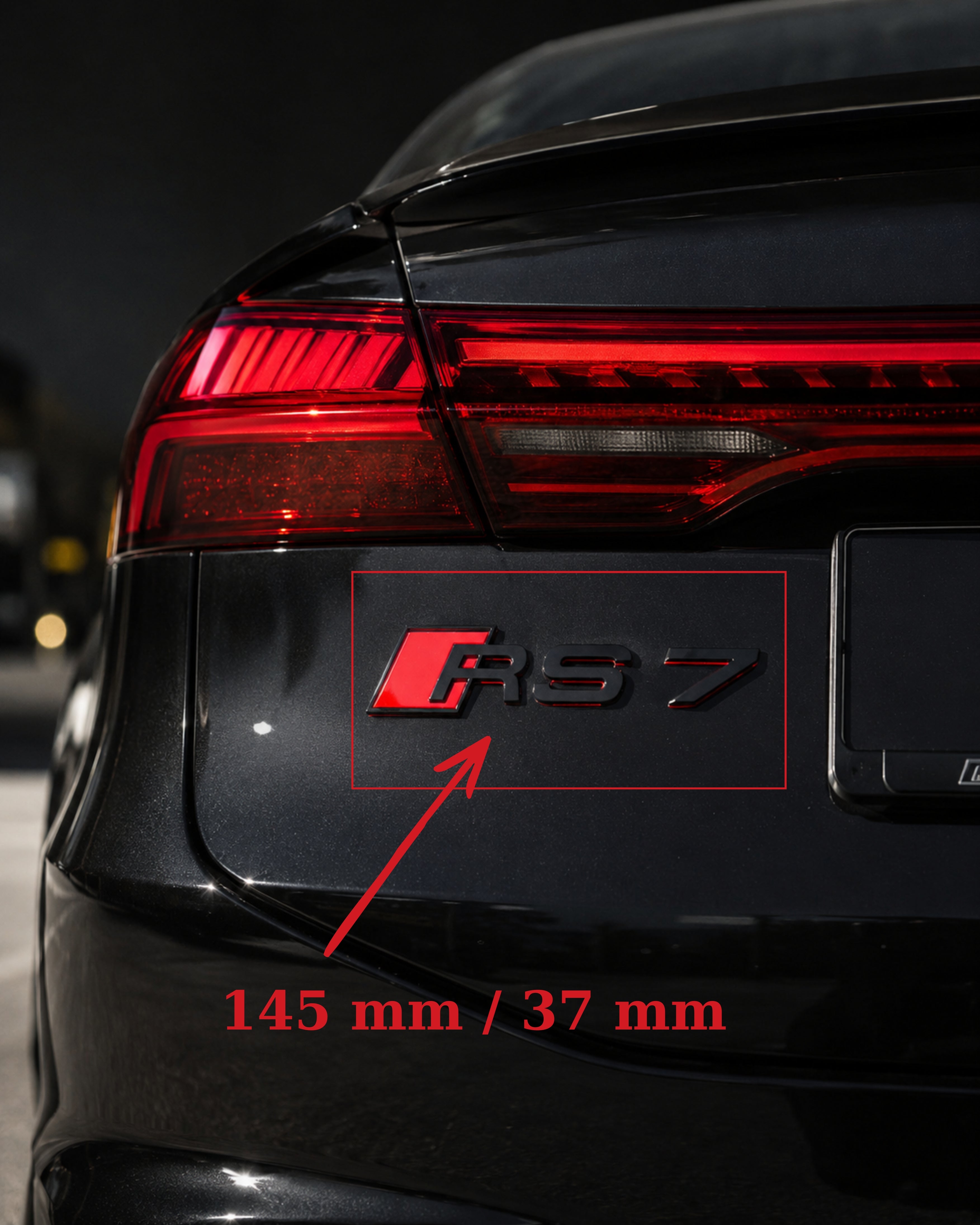 Audi RS7 Emblem Badge (145mm x 37mm)