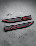 Gloss Black GTI Fender Badge Pair - 3D Side Emblems with Red Accent